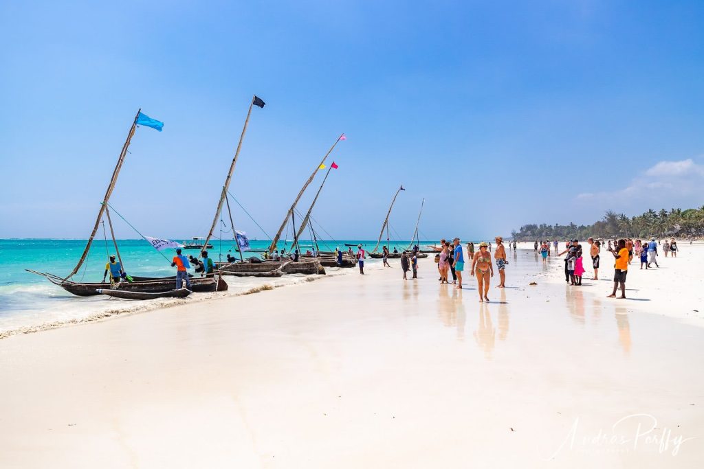 Palm-lined Diani Beach on the Kenyan coast